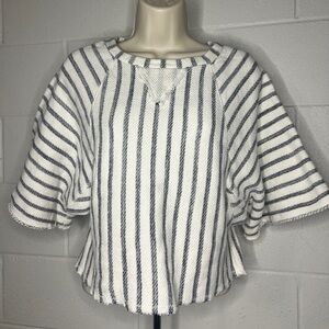 Dolan Left Coast Sweater Top S Striped 100% Cotton Destroyed Soft Anthropologie